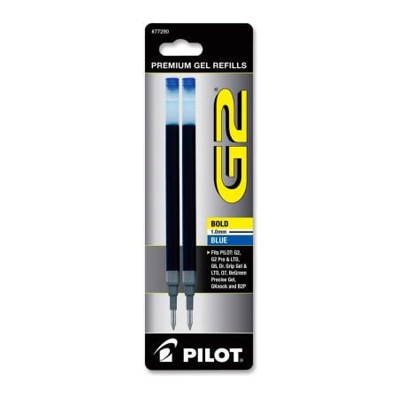 Pilot Pilot G2 Gel Pen Refill, Bold, Blue Ink, 2/Pack 77290